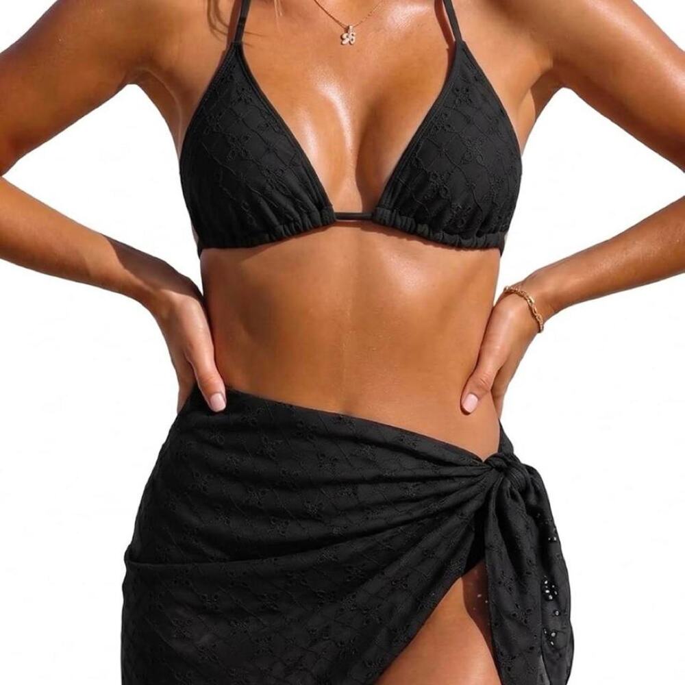 Black bikini set with skirt